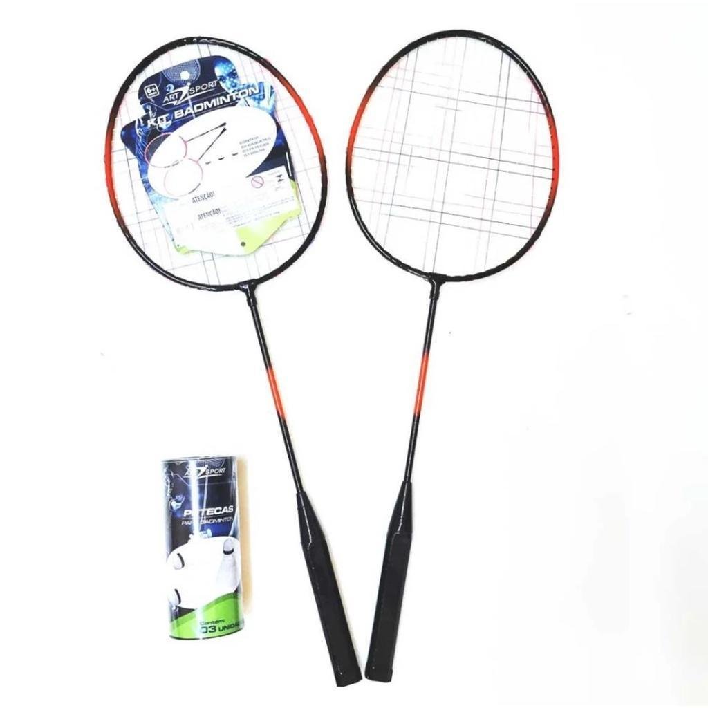 Kit Raquetes Badminton Completo Bolas Petecas Bolsa - 2