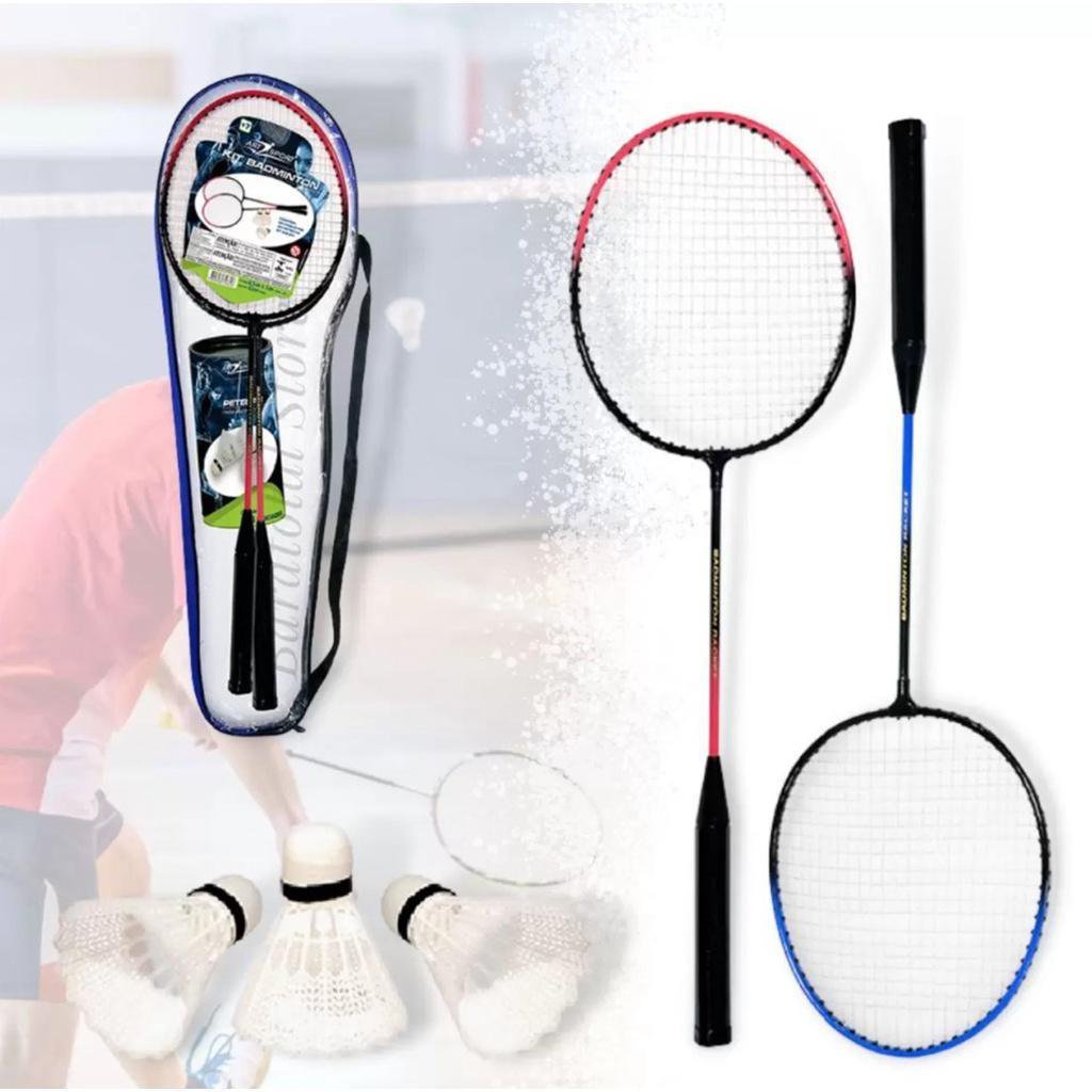 Kit Raquetes Badminton Completo Bolas Petecas Bolsa - 5