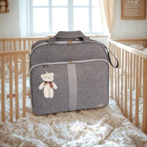 Mala Maternidade de Bebê Faixa Luxo - Amor:cinza