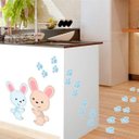 Ver imagem 1 de Adesivo de pegadas de coelho da pascoa Azul-Medio 100x60cm