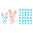 Ver imagem 2 de Adesivo de pegadas de coelho da pascoa Azul-Medio 100x60cm