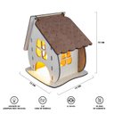 Ver imagem 6 de Luminária Abajur de Mesa Casinha Madeira G9 Decoração
