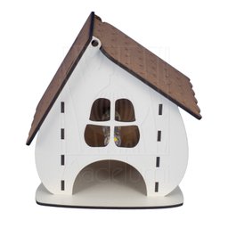 Luminária Abajur de Mesa Casinha Madeira G9 Decoração - 1