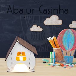 Luminária Abajur de Mesa Casinha Madeira G9 Decoração - 3