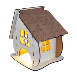 Luminária Abajur de Mesa Casinha Madeira G9 Decoração - 2