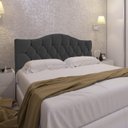 Ver imagem 4 de Cabeceira de Cama Casal Capitone Provençal Suede Chumbo 120 Cm Altura Rbl