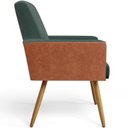 Ver imagem 7 de Kit 02 Poltronas Decorativa Maria W01 Pés Palito Linho Verde Musgo Couríssimo Camel - Lyam Decor