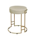 Ver imagem 1 de Puff Decorativo Sarah Sala e Recepção Metal Dourado Veludo
