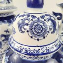 Ver imagem 4 de Kit de Porcelana Azul e Branca Potiche e Vaso Decoração