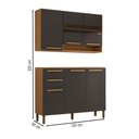 Ver imagem 2 de Cozinha Compacta Notte 6 Portas 2 Gavetas 100% Mdf com Vidro Amêndoa/chumbo - Panorama Móveis