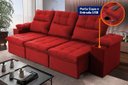 Ver imagem 1 de Sofá Retrátil Reclinável Verona Usb + Porta Copo 2,30m Suede Velut Vermelho C/ Molas no Assento