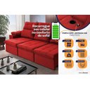 Ver imagem 4 de Sofá Retrátil Reclinável Verona Usb + Porta Copo 2,30m Suede Velut Vermelho C/ Molas no Assento