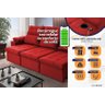 Sofá Retrátil Reclinável Verona Usb + Porta Copo 2,30m Suede Velut Vermelho C/ Molas no Assento - 4