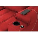 Ver imagem 7 de Sofá Retrátil Reclinável Verona Usb + Porta Copo 2,30m Suede Velut Vermelho C/ Molas no Assento