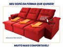 Ver imagem 6 de Sofá Retrátil Reclinável Verona Usb + Porta Copo 2,30m Suede Velut Vermelho C/ Molas no Assento