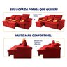 Sofá Retrátil Reclinável Verona Usb + Porta Copo 2,30m Suede Velut Vermelho C/ Molas no Assento - 5