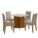 Ver imagem 2 de Conjunto Sala de Jantar Quadrada Mesa Helo 90cm e 04 Cadeiras Josi Poliman Móveis