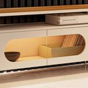 Ver imagem 4 de Rack para Sala de Estar TV 85 pol Orgânico Sâmia B01 Off White Cinamomo - Lyam Decor