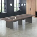 Ver imagem 3 de Mesa de Reunião Retangular Sala Grande para 8 Lugares Moderno MDP 360cm Freijó Preto Casah