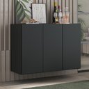 Ver imagem 3 de Aparador Buffet 3 Portas Suspenso Veneza Multimóveis V1008 Preto