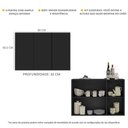 Ver imagem 4 de Aparador Buffet 3 Portas Suspenso Veneza Multimóveis V1008 Preto