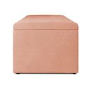 Ver imagem 2 de Kit Cabeceira Cama Box Casal 140 cm com Calçadeira Recamier Baú Dália W01 Linho Rosê - Lyam