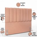 Ver imagem 6 de Kit Cabeceira Cama Box Casal 140 cm com Calçadeira Recamier Baú Dália W01 Linho Rosê - Lyam