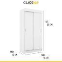 Ver imagem 3 de Armário Guarda-Roupa para Quarto 93 Cm Portas Correr MDP Laka Branco Berlim - ClickLar