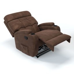 Poltrona do Papai Reclinável em Suede Cor Marrom Reclinação Manual - Modelo Florença - 6
