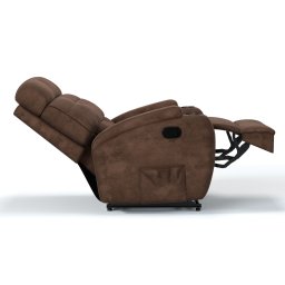 Poltrona do Papai Reclinável em Suede Cor Marrom Reclinação Manual - Modelo Florença - 5
