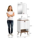 Ver imagem 3 de Gabinete para Banheiro com Cuba e Armário com Espelho 50cm Denver Yescasa Branco/Carvalho