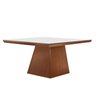 Mesa de Jantar 8 Lugares 135x135cm Tampo Vidro/MDF Pietra LJ Móveis - 1