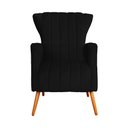 Ver imagem 3 de Poltrona Decorativa para Sala Melinda Suede Preto - Fm