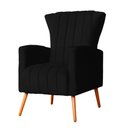 Ver imagem 2 de Poltrona Decorativa para Sala Melinda Suede Preto - Fm