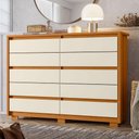 Ver imagem 7 de Guarda Roupa Casal Triton Plus 11 Portas com Espelho e Cômoda Duetto Cinamomo Off White - Móveis Alb