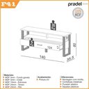 Ver imagem 7 de Sala de Estar Industrial com Rack Mesa de Centro Mesa Lateral Cristaleira MDF Freijó com Preto