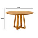 Ver imagem 3 de Mesa de Jantar Redonda Natalle Com Tampo Amadeirado Mel 120cm - Móveis Mix