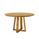 Ver imagem 2 de Mesa de Jantar Redonda Natalle Com Tampo Amadeirado Mel 120cm - Móveis Mix