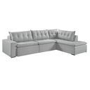 Ver imagem 3 de Sofá Retratil com Chaise Direita Titan 7 Lugares 3,56m Tecido Linho
