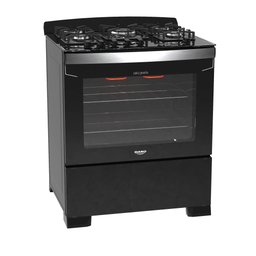 Fogão 5 Bocas Preto com Frente em Vidro Preto e Timer Digital Dako Diplomata Grill Bivolt - 1