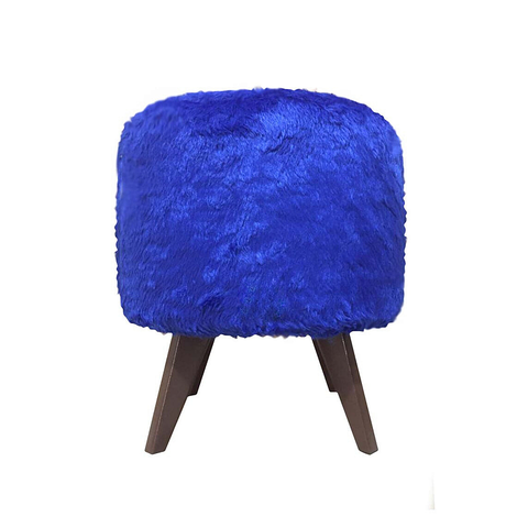 Puff Pé Palito Redondo Não É Segredo Astracan Pelúcia Azul 40x45