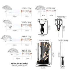 Conjunto de Facas 8 Pçs com Suporte N245046-7 - Quanhe - 6
