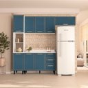 Ver imagem 1 de Cozinha Compacta 250090 4 Peças Amara Branco Azul Politorno Móveis