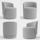 Ver imagem 5 de Poltrona Aura Decorativa Orgânica Bouclé Premium de Luxo para Sala Quarto Recepção Design Escultural