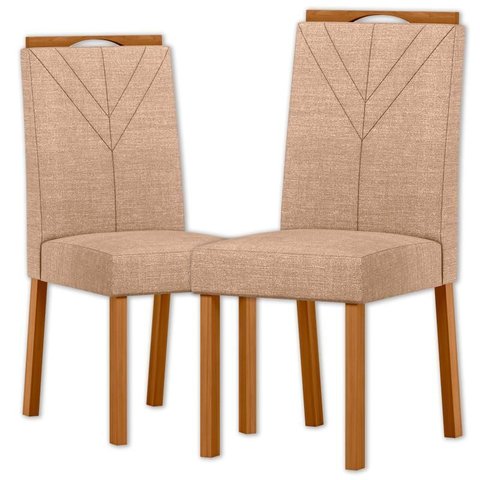 Cadeira para Mesa de Jantar Anitta 2024 Kit 2 Peças Ype/linho Areia - Nc
