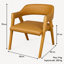 Ver imagem 3 de Poltrona Master Luxo em Couro Caramelo Artesanal - Madeira de Demolição