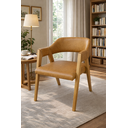 Ver imagem 1 de Poltrona Master Luxo em Couro Caramelo Artesanal - Madeira de Demolição