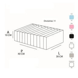 Colmeia Organizadora Gaveta Roupa Premium Para Sutiãs Camisetas 40x30x10cm Cor: Branco - 5