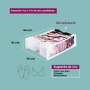 Ver imagem 2 de Colmeia Organizadora Gaveta Roupa Premium para Sutiãs Camisetas 40x30x10cm Cor: Branco