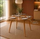 Ver imagem 3 de Mesa de Jantar Redonda 90cm Madeira e MDF Pés Palito 4 Lugar